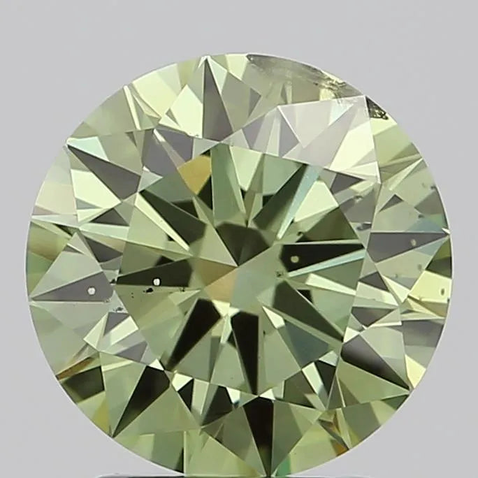 2.01ct Round Lab Grown Diamond (Colour Fancy Vivid Green, Clarity SI2, Cut ID, IGI Certified)