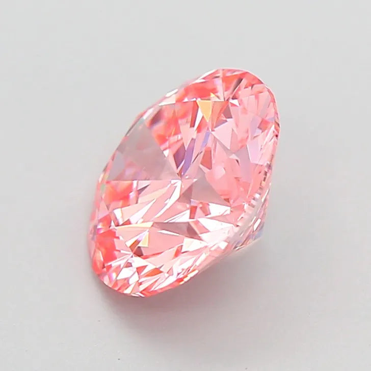 2.01ct Round Lab Grown Diamond (Colour Fancy Vivid Pink, Clarity VS1, Cut ID, IGI Certified)