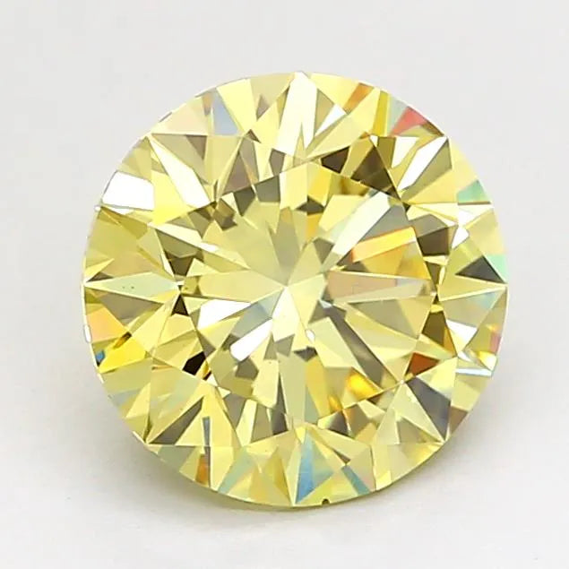 2.01ct Round Lab Grown Diamond (Colour Fancy Yellow, Clarity VS1, Cut ID, IGI Certified)