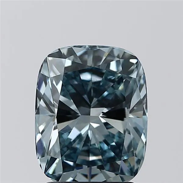 2.02ct Cushion brilliant Lab Grown Diamond (Colour Fancy Intense Green Blue, Clarity VS1, IGI Certified)