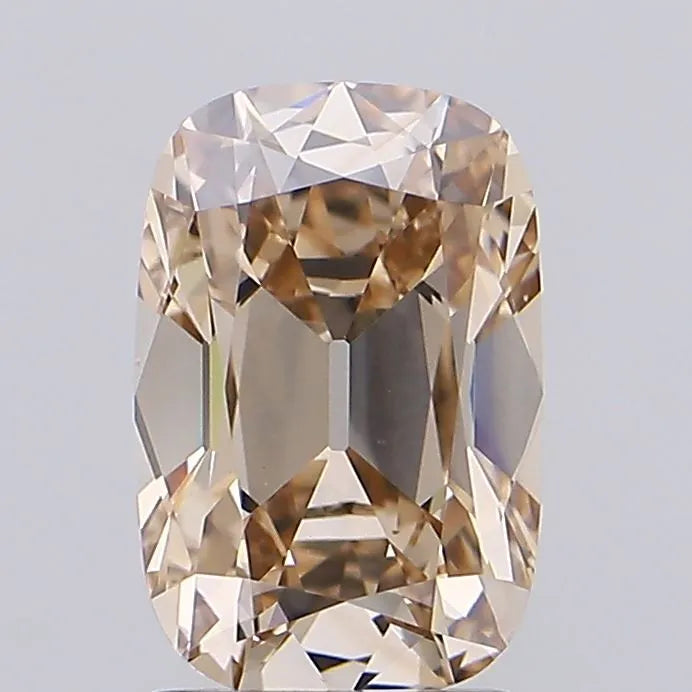 2.02ct Cushion brilliant Lab Grown Diamond (Colour Fancy Light Brown, Clarity VS1, IGI Certified)