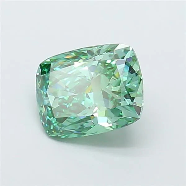 2.02ct Cushion modified Lab Grown Diamond (Colour Fancy Vivid Green, Clarity VS1, IGI Certified)