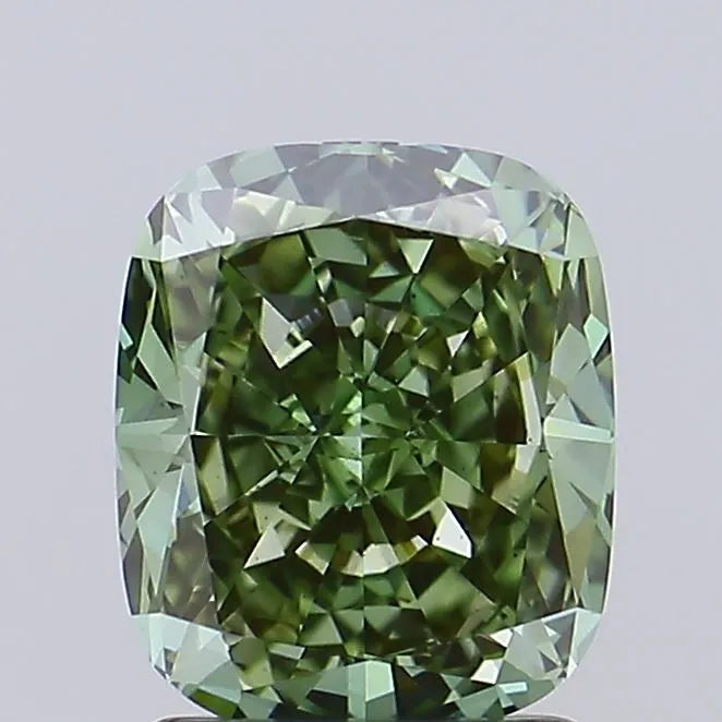 2.02ct Cushion modified Lab Grown Diamond (Colour Fancy Vivid Green, Clarity VS2, IGI Certified)