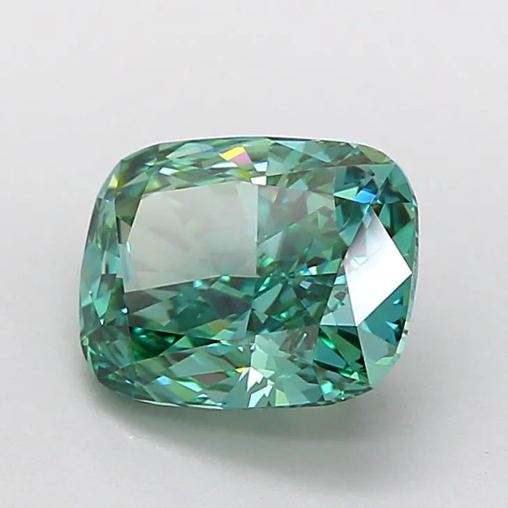 2.02ct Cushion modified Lab Grown Diamond (Colour Fancy Vivid Green, Clarity VVS1, IGI Certified)