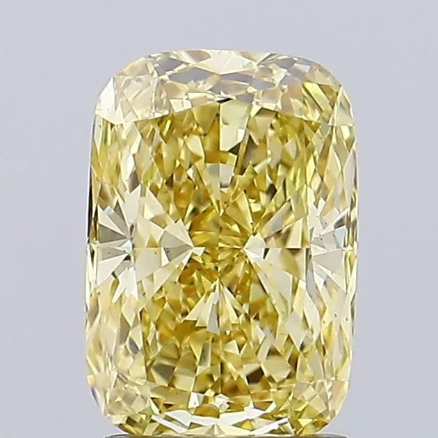 2.02ct Cushion modified Lab Grown Diamond (Colour Fancy Yellow, Clarity VS2, IGI Certified)