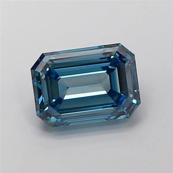 2.02ct Emerald Lab Grown Diamond (Colour Fancy Vivid Blue, Clarity VS1, IGI Certified)