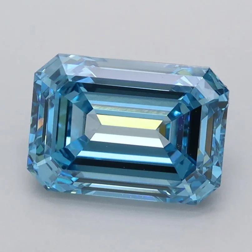 2.02ct Emerald Lab Grown Diamond (Colour Fancy Vivid Blue, Clarity VVS2, IGI Certified)