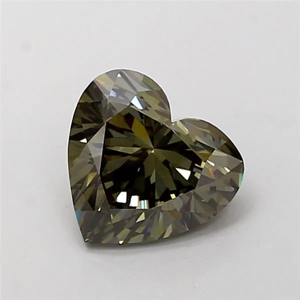 2.02ct Heart Lab Grown Diamond (Colour Fancy Deep Green Gray, Clarity VS1, IGI Certified)