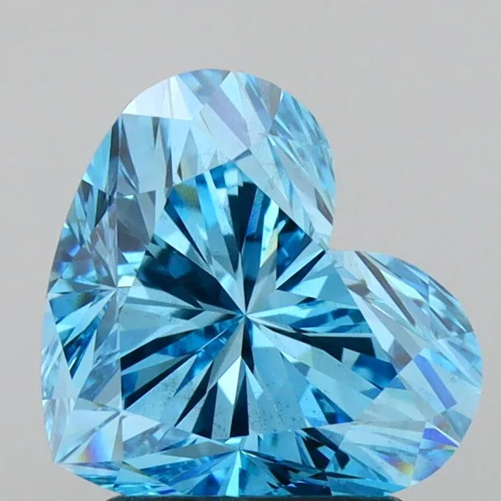 2.02ct Heart Lab Grown Diamond (Colour Fancy Vivid Blue, Clarity VS2, IGI Certified)