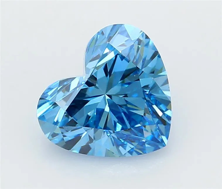 2.02ct Heart Lab Grown Diamond (Colour Fancy Vivid Blue, Clarity VVS2, IGI Certified)