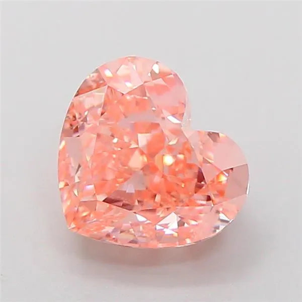 2.02ct Heart Lab Grown Diamond (Colour Fancy Vivid Pink Orange, Clarity VVS2, IGI Certified)