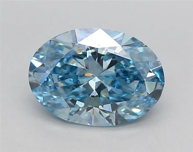 2.02ct Oval Lab Grown Diamond (Colour Fancy Blue, Clarity VS2, Cut GD, IGI Certified)