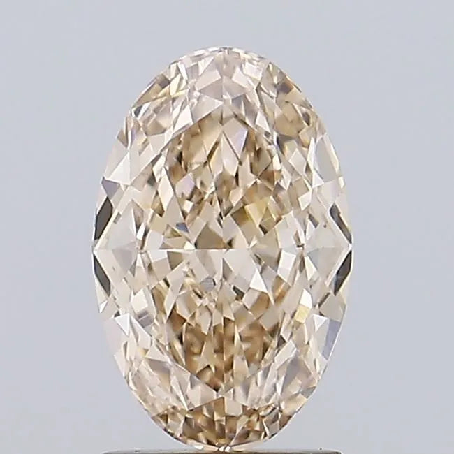 2.02ct Oval Lab Grown Diamond (Colour Fancy Light Brown, Clarity VVS2, IGI Certified)
