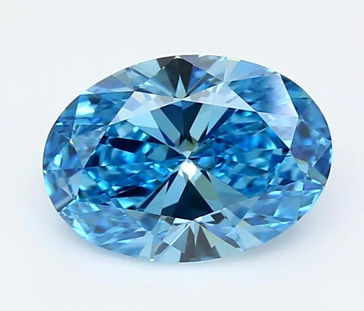 2.02ct Oval Lab Grown Diamond (Colour Fancy Vivid Blue, Clarity VS1, IGI Certified)