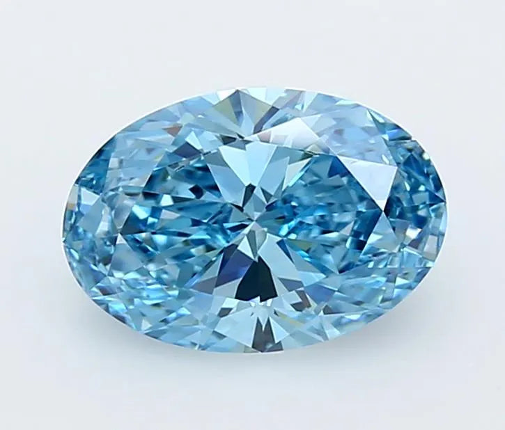2.02ct Oval Lab Grown Diamond (Colour Fancy Vivid Blue, Clarity VVS1, IGI Certified)