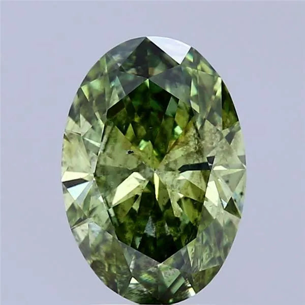 2.02ct Oval Lab Grown Diamond (Colour Fancy Vivid Green, Clarity SI2, IGI Certified)