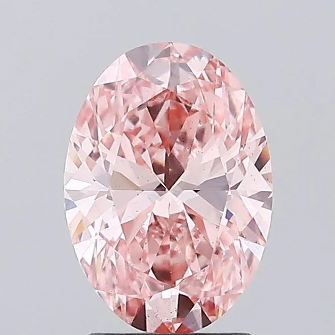 2.02ct Oval Lab Grown Diamond (Colour Fancy Vivid Pink, Clarity VS2, IGI Certified)