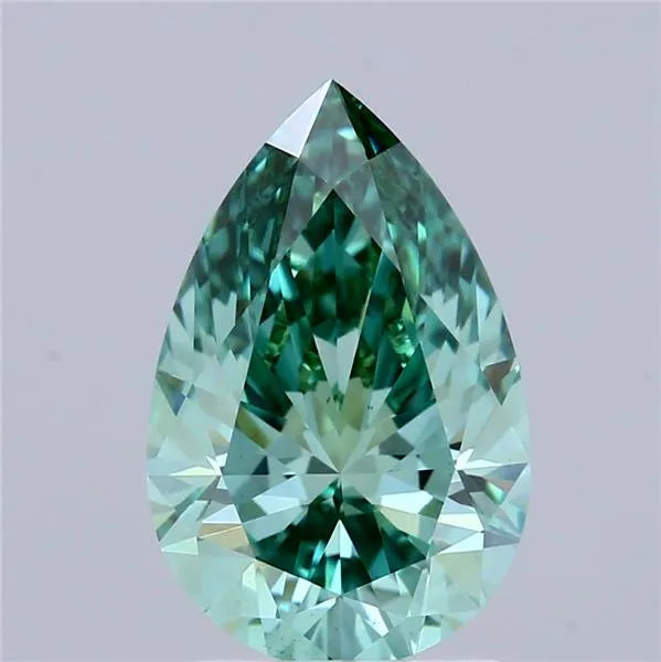 2.02ct Pear Lab Grown Diamond (Colour Fancy Vivid Green, Clarity VS1, IGI Certified)