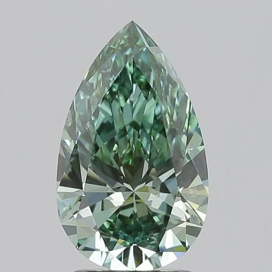 2.02ct Pear Lab Grown Diamond (Colour Fancy Vivid Green, Clarity VS2, IGI Certified)