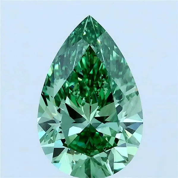 2.02ct Pear Lab Grown Diamond (Colour Fancy Vivid Green, Clarity VVS2, IGI Certified)
