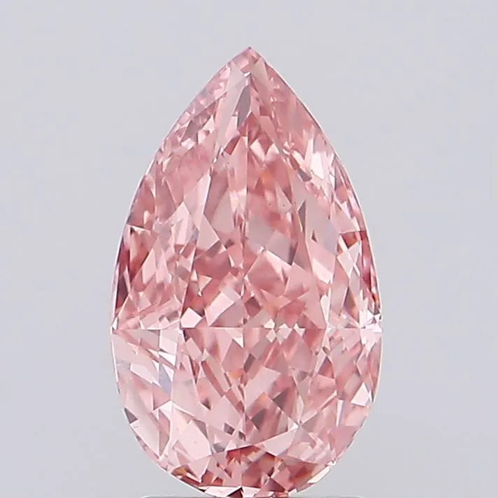2.02ct Pear Lab Grown Diamond (Colour Fancy Vivid Pink, Clarity VVS2, IGI Certified)