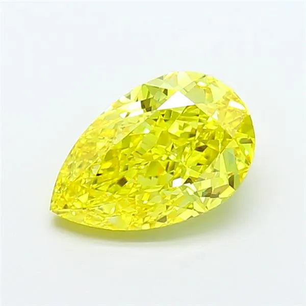 2.02ct Pear Lab Grown Diamond (Colour Fancy Vivid Yellow, Clarity VS1, IGI Certified)