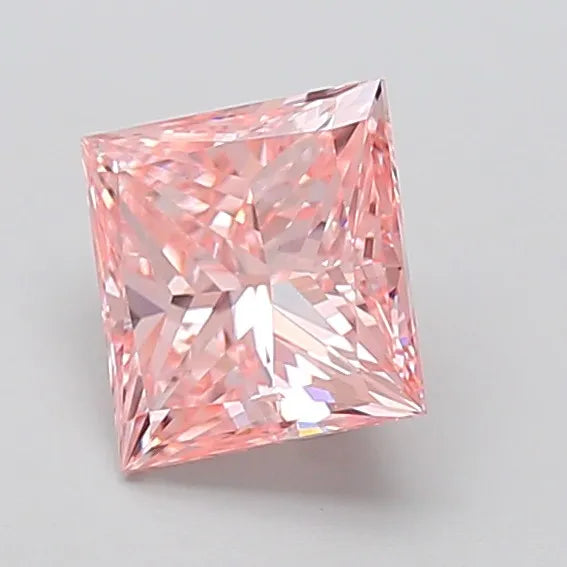 2.02ct Princess Lab Grown Diamond (Colour Fancy Intense Pink, Clarity VS1, IGI Certified)