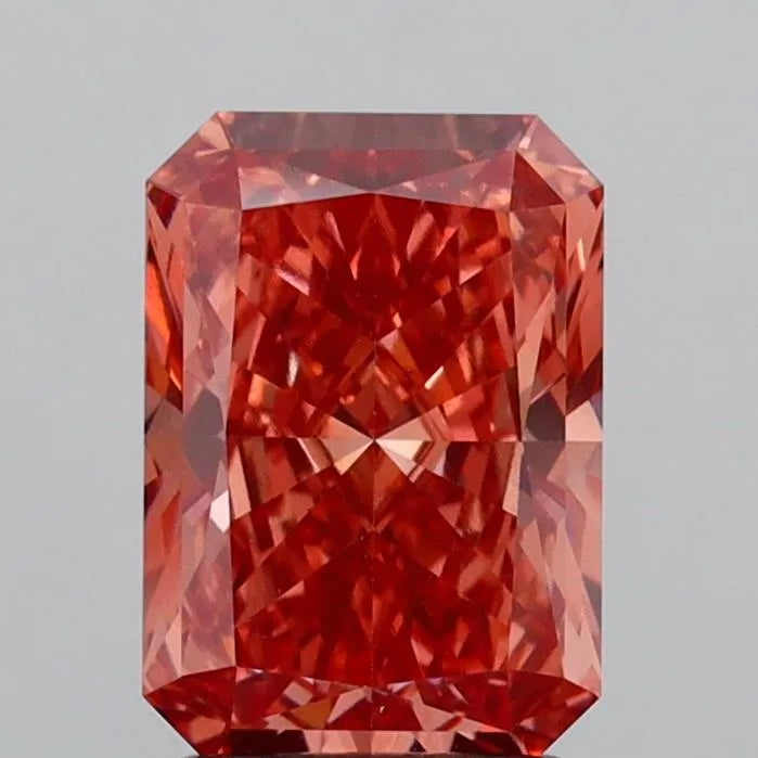 2.02ct Radiant Lab Grown Diamond (Colour Fancy Vivid Brownish Pink, Clarity VVS2, IGI Certified)