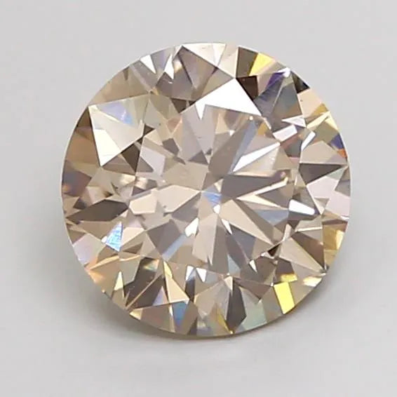 2.02ct Round Lab Grown Diamond (Colour Fancy Light Brown, Clarity VS1, Cut ID, IGI Certified)