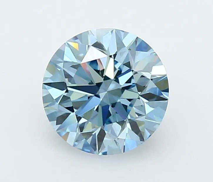 2.02ct Round Lab Grown Diamond (Colour Fancy Vivid Blue, Clarity VVS2, Cut EX, IGI Certified)
