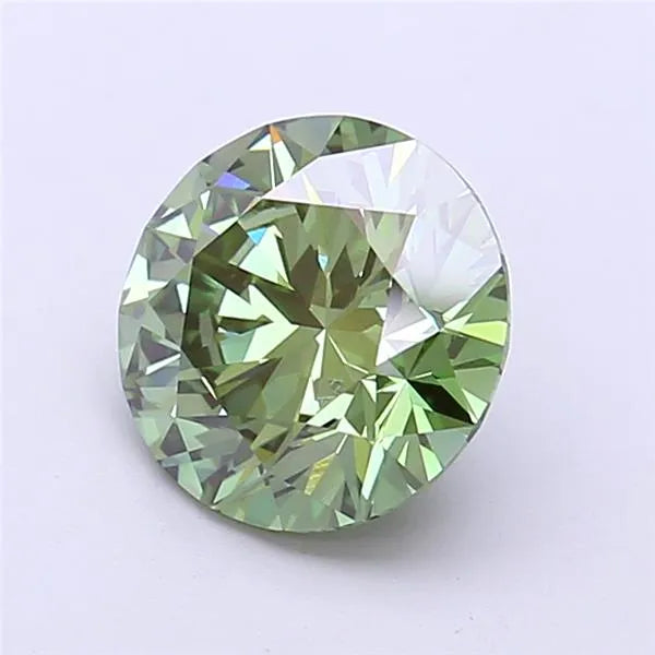 2.02ct Round Lab Grown Diamond (Colour Fancy Vivid Green, Clarity VVS2, Cut ID, IGI Certified)