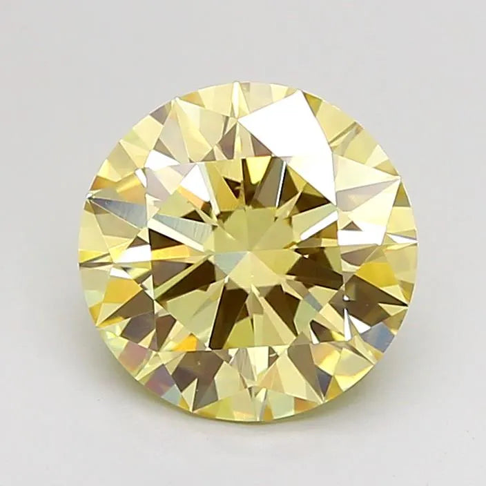 2.02ct Round Lab Grown Diamond (Colour Fancy Yellow, Clarity VS1, Cut EX, IGI Certified)