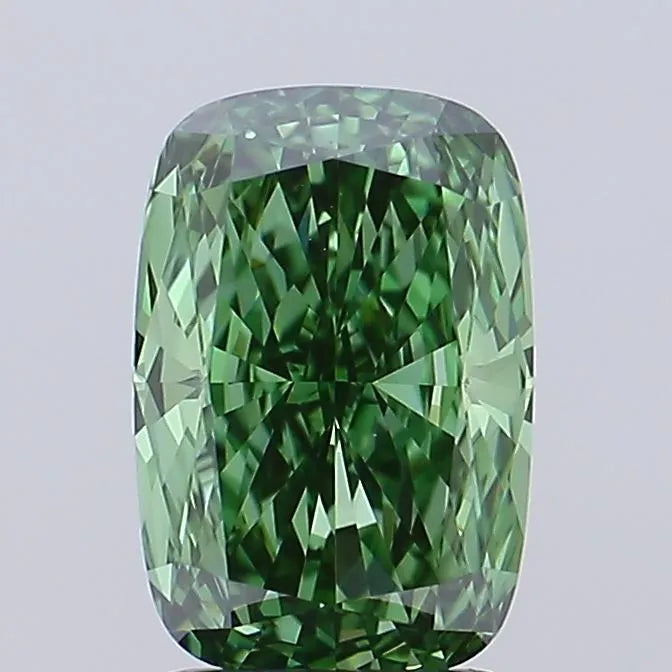 2.03ct Cushion modified Lab Grown Diamond (Colour Fancy Vivid Green, Clarity VS1, IGI Certified)