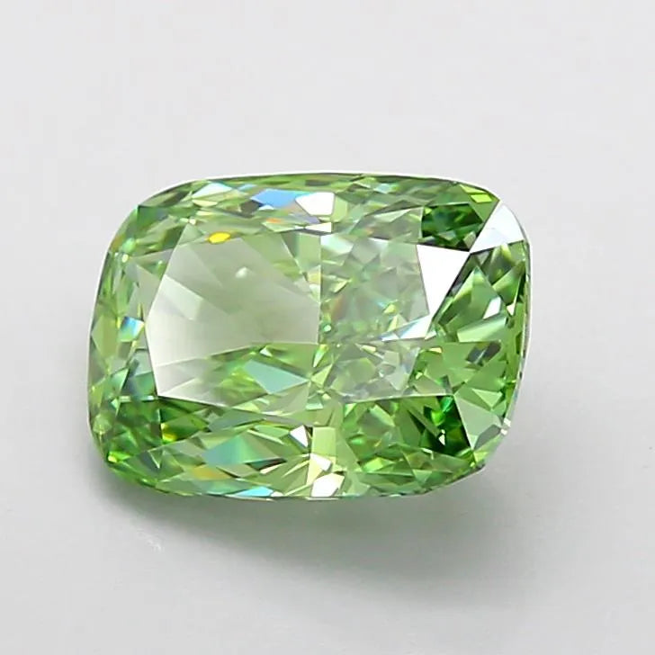 2.03ct Cushion modified Lab Grown Diamond (Colour Fancy Vivid Green, Clarity VVS2, IGI Certified)