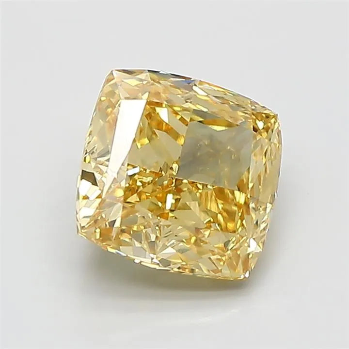 2.03ct Cushion modified Lab Grown Diamond (Colour Fancy Vivid Yellow, Clarity VVS2, IGI Certified)