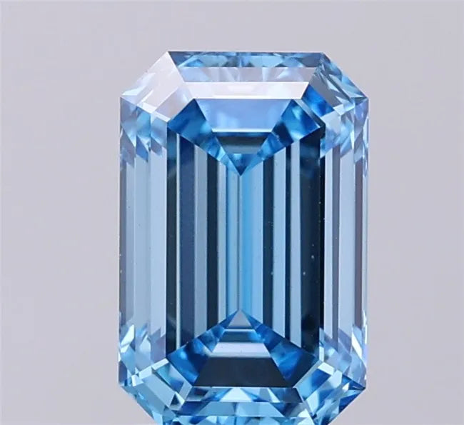 2.03ct Emerald Lab Grown Diamond (Colour Fancy Vivid Blue, Clarity VS2, IGI Certified)