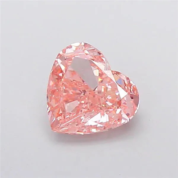 2.03ct Heart Lab Grown Diamond (Colour Fancy Vivid Orangey Pink, Clarity VVS2, IGI Certified)