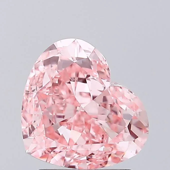 2.03ct Heart Lab Grown Diamond (Colour Fancy Vivid Pink, Clarity VVS1, IGI Certified)