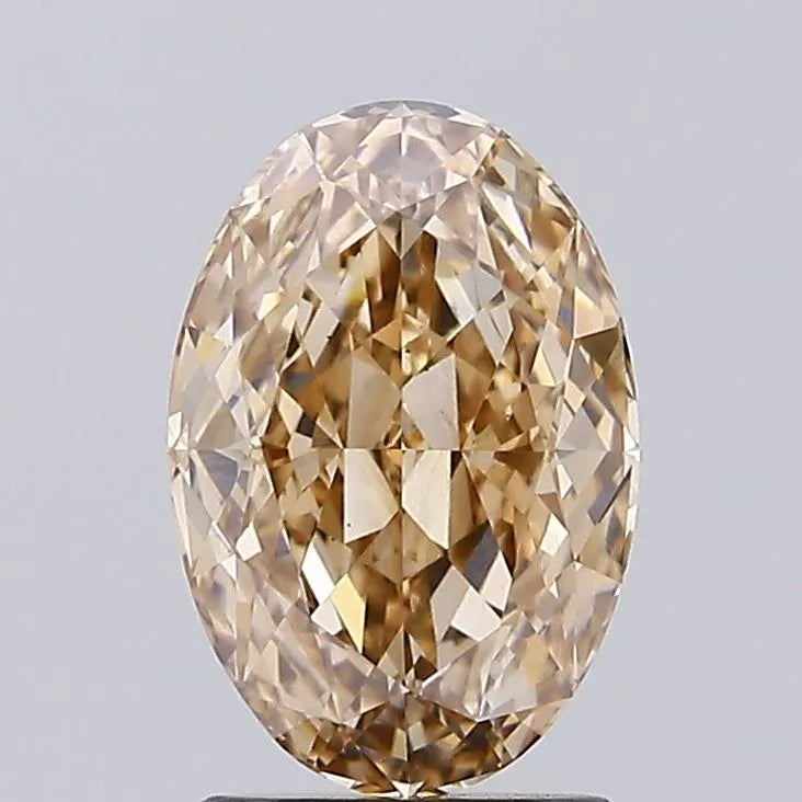 2.03ct Oval Lab Grown Diamond (Colour Fancy Light Brown, Clarity VS1, IGI Certified)