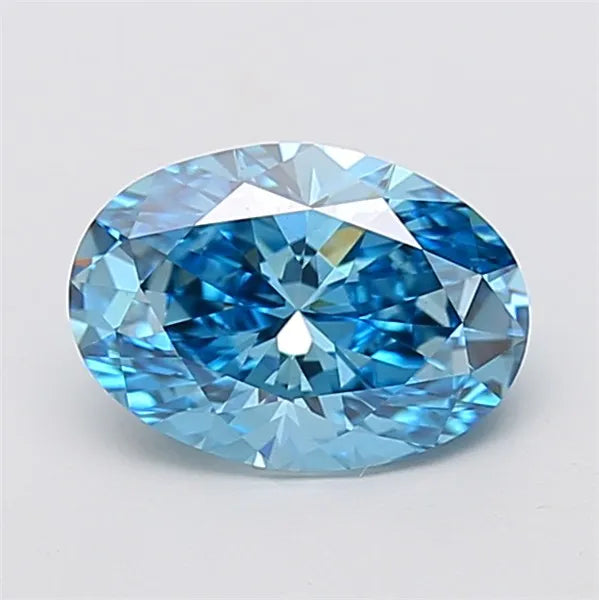 2.03ct Oval Lab Grown Diamond (Colour Fancy Vivid Blue, Clarity VS1, IGI Certified)