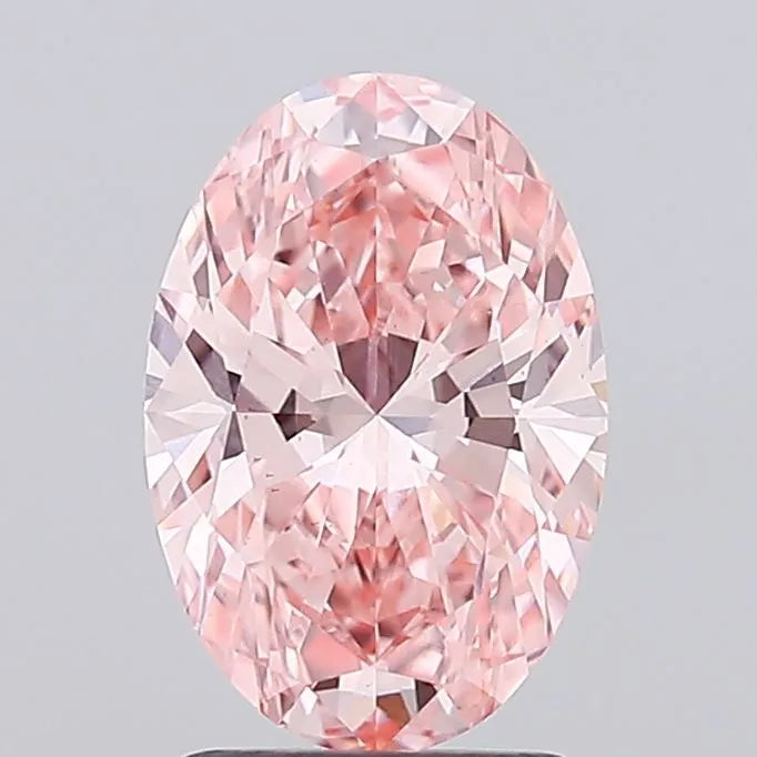 2.03ct Oval Lab Grown Diamond (Colour Fancy Vivid Pink, Clarity VS2, IGI Certified)