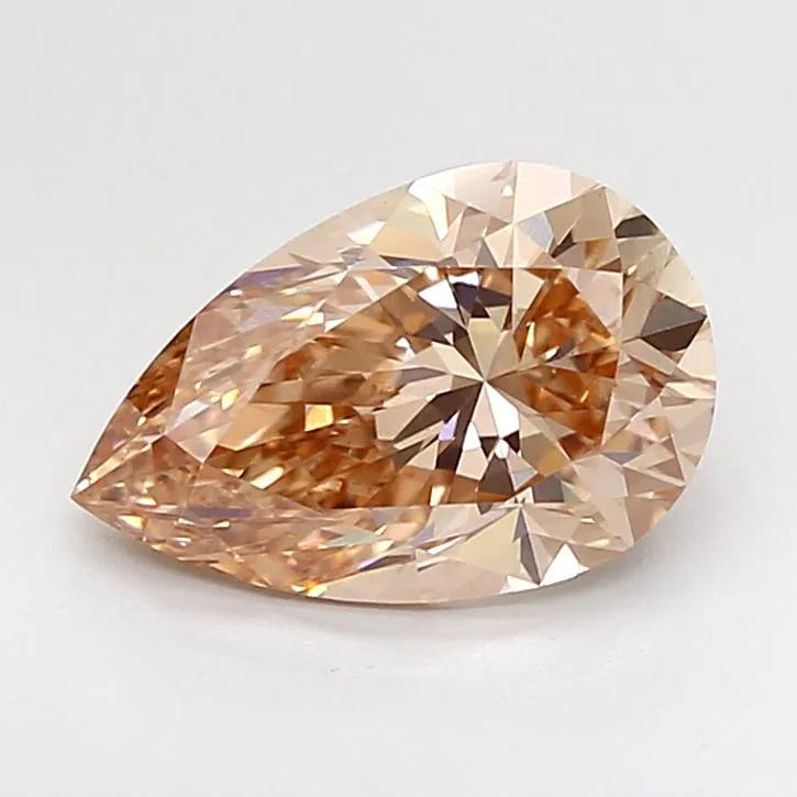 2.03ct Pear Lab Grown Diamond (Colour Fancy Light Brown, Clarity VS1, IGI Certified)