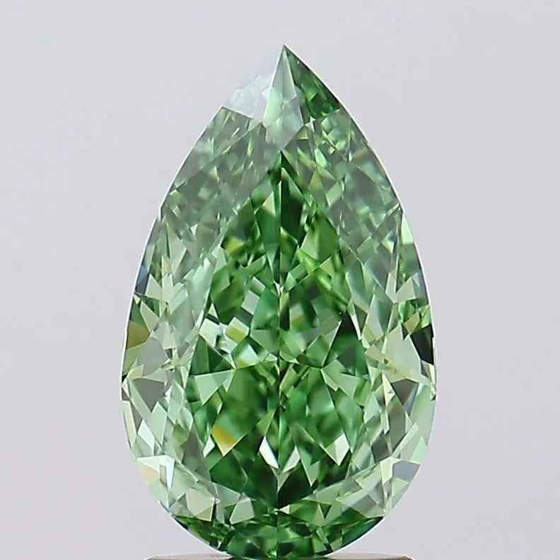 2.03ct Pear Lab Grown Diamond (Colour Fancy Vivid Green, Clarity VVS1, IGI Certified)