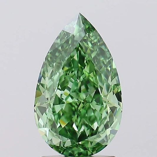 2.03ct Pear Lab Grown Diamond (Colour Fancy Vivid Green, Clarity VVS1, IGI Certified)