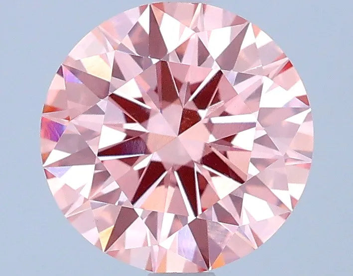 2.03ct Round Lab Grown Diamond (Colour Fancy Intense Pink, Clarity VVS2, Cut ID, IGI Certified)