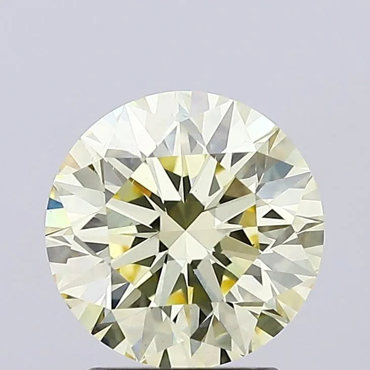 2.03ct Round Lab Grown Diamond (Colour Fancy Light Yellow, Clarity VS1, Cut EX, IGI Certified)