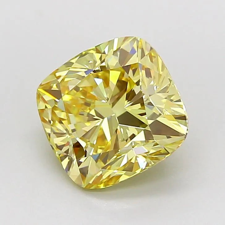 2.04ct Cushion modified Lab Grown Diamond (Colour Fancy Yellow, Clarity VVS2, IGI Certified)