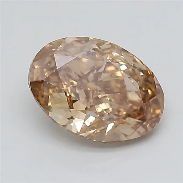 2.04ct Oval Lab Grown Diamond (Colour Fancy Light Brown, Clarity VVS2, IGI Certified)