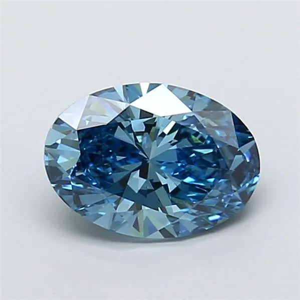 2.04ct Oval Lab Grown Diamond (Colour Fancy Vivid Blue, Clarity VS1, IGI Certified)