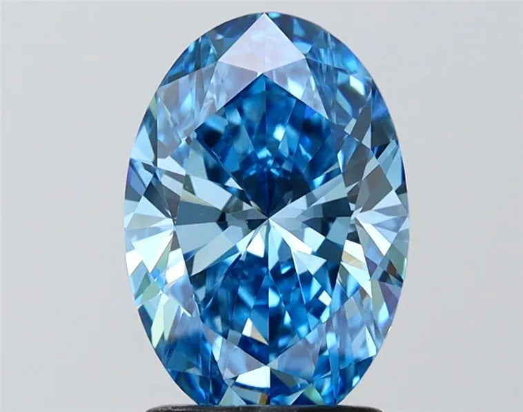 2.04ct Oval Lab Grown Diamond (Colour Fancy Vivid Blue, Clarity VS1, IGI Certified)